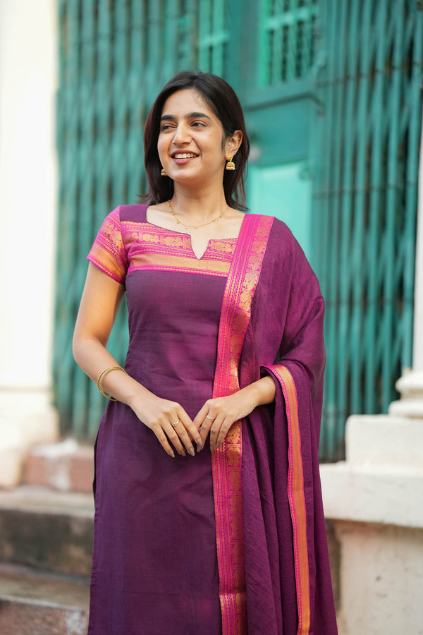 Tamizh Violet Kurti Set (Set of 2)