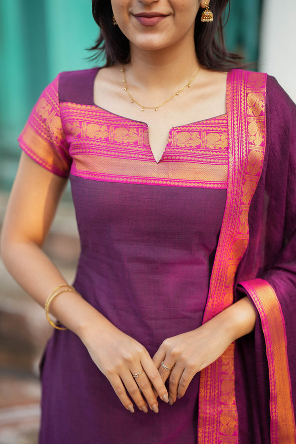 Tamizh Violet Kurti Mom & Me