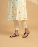 Creamy Blue Handloom A-Line Kurta (PR)