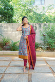 Prathana Teal & Maroon