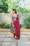 Prathana Teal & Maroon