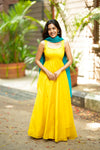 Pavni Yellow With Teal Anarkali Set (Set of 2)