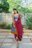 Prathana Teal & Maroon