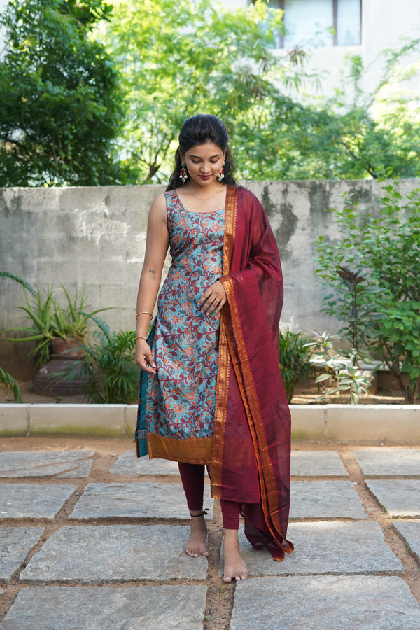 Prathana Teal & Maroon Mom & Me