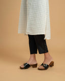 Black White Checked Elegance Handloom A-Line Kurta (PR)