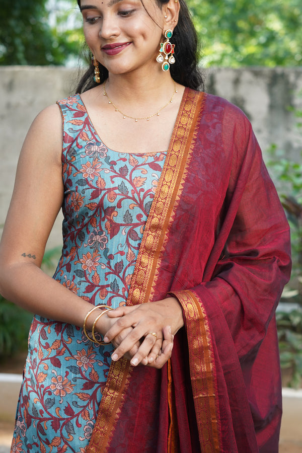 Prathana Teal & Maroon Mom & Me