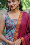 Prathana Teal & Maroon