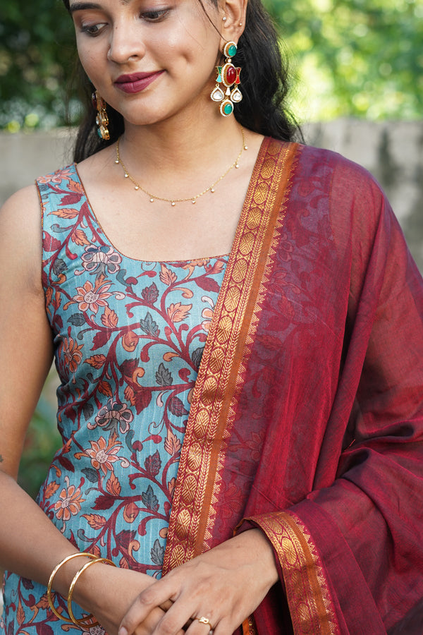 Prathana Teal & Maroon Mom & Me