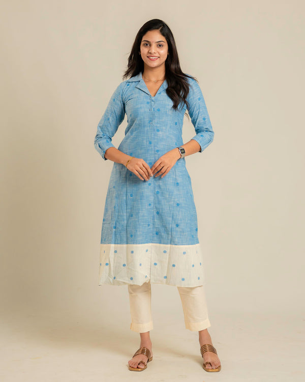 Classic Dual Handloom A-Line Kurta (PR)