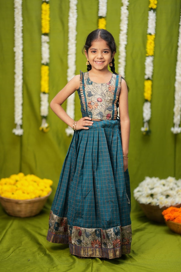 Akshara Teal Blue Lehenga Mini