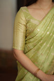 Aalaya Green Banarasi Half Saree Set