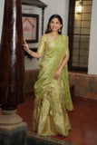 Aalaya Green Banarasi Half Saree Set
