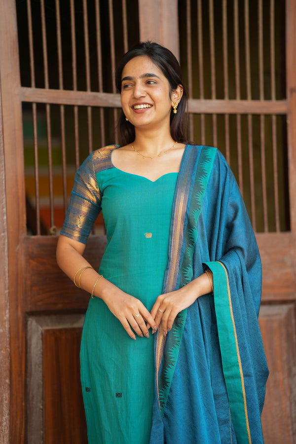 Madhuri Blue Kurti Set (Set of 2)