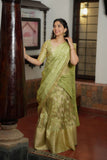 Aalaya Green Banarasi Half Saree Set