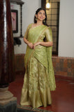 Aalaya Green Banarasi Half Saree Set