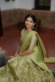 Aalaya Green Banarasi Half Saree Set