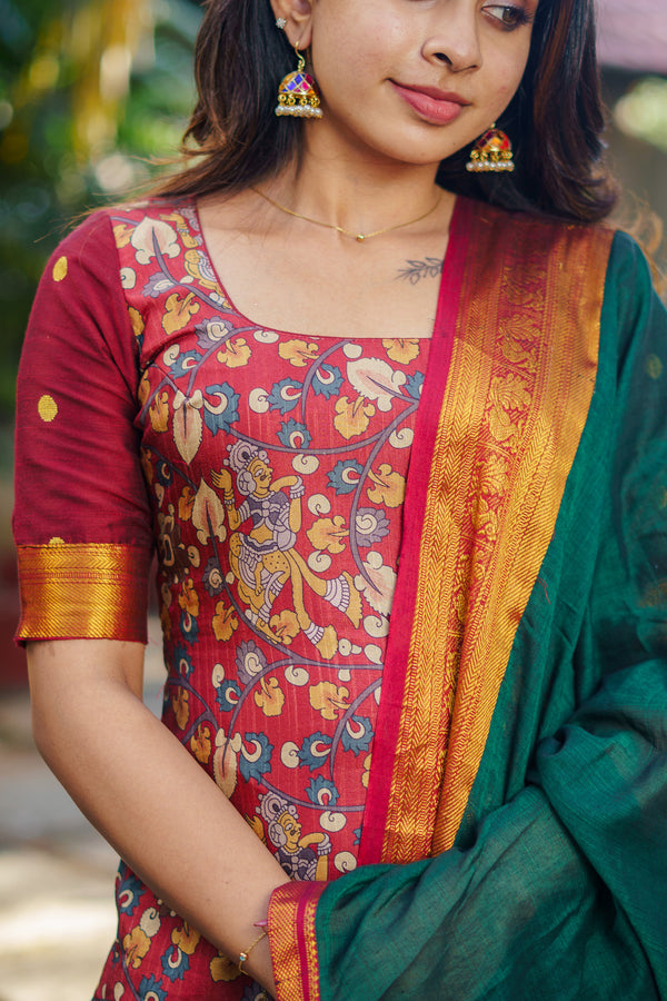 Prathana Maroon & Green Mom & Me