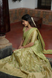 Aalaya Green Banarasi Half Saree Set