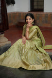 Aalaya Green Banarasi Half Saree Set
