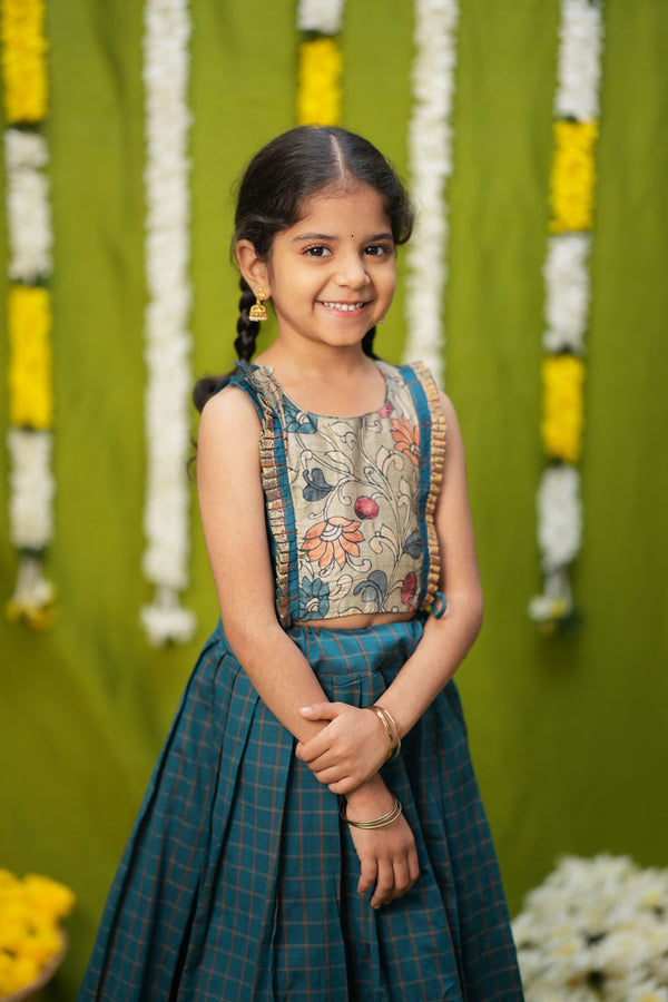 Akshara Teal Blue Lehenga Mini