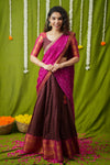 Esha Wine check Halfsaree (Set of 3)