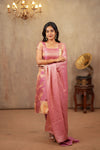 Tanisha Pink Banarasi Tissue Kurti Set ( Set of 3 )