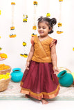 Shanmathi Maroon & Mustard Mini