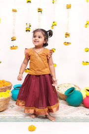 Shanmathi Maroon & Mustard Mini