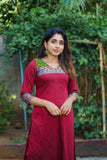 Sheetal Maroon Kurti set (Set of 2)