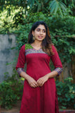 Sheetal Maroon Kurti set (Set of 2)