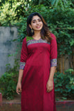 Sheetal Maroon Kurti set (Set of 2)