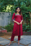 Sheetal Maroon Kurti set (Set of 2)