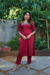 Sheetal Maroon Kurti set (Set of 2)