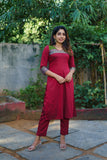 Sheetal Maroon Kurti set (Set of 2)