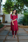 Sheetal Maroon Kurti set (Set of 2)