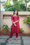 Sheetal Maroon Kurti set (Set of 2)