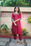 Sheetal Maroon Kurti set (Set of 2)