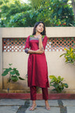 Sheetal Maroon Kurti set (Set of 2)