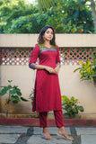 Sheetal Maroon Kurti set (Set of 2)