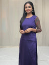 GRG - Mina Violet with Ajrak Sleeve (Kurti only) - XS only