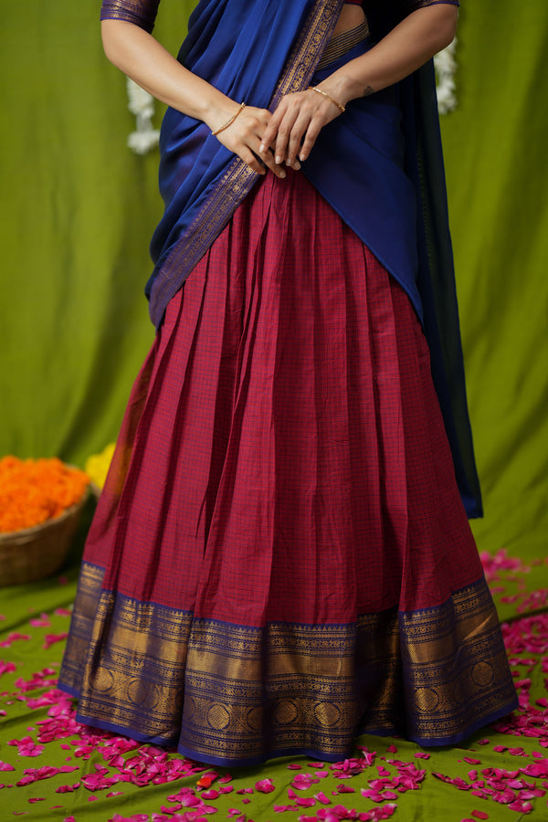 Esha Red check Halfsaree (Set of 3)