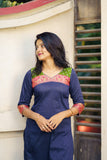 Sheetal Navy Blue Kurti set (Set of 2)