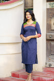 Sheetal Navy Blue Kurti set (Set of 2)