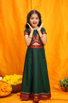 Sreeja Green Handwoven Lehenga Mini