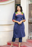 Sheetal Navy Blue Kurti set (Set of 2)