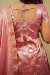 Manju Pink Banarasi Tissue Kurti Set (Set of 3)