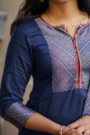 Mithra Navy Blue Kurti Set
