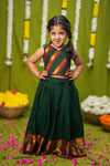 Brindha Green Handlloom Top & Skirt Mini