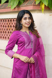 Mithra Magenta Kurti Set