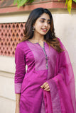 Mithra Magenta Kurti Set